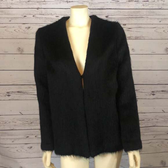 RESERSIBLE BLACK HOBO FAUX FUR COAT size medium - Picture 3 of 13